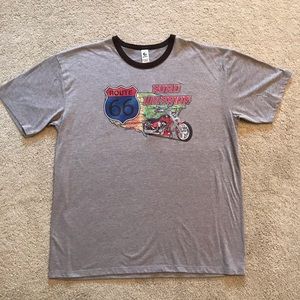 Road Warrior Route 66 Motorcycle Chopper T Shirt Size XL Lightweight Streetwear